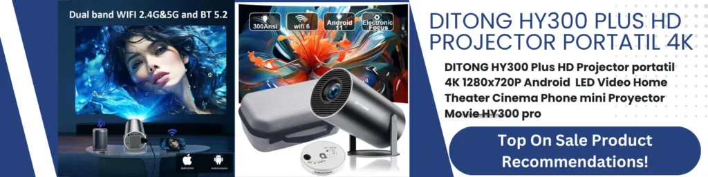 DITONG HY300 Plus HD Projector portatil 4K